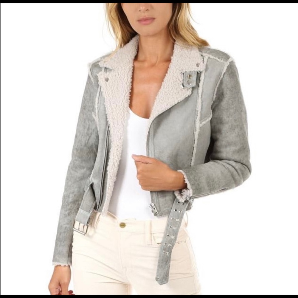 IRO grey shearling jacket